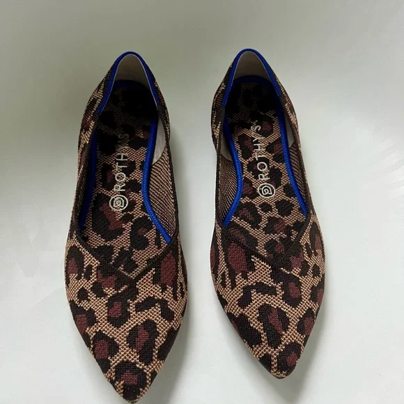 Rothy's Leopard Print Pointed-Toe Flats - Picture 1 of 7